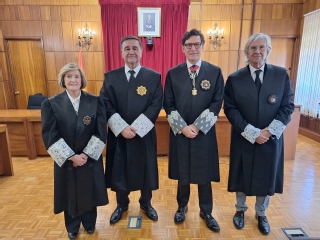 Los tres magistrados y la letrada de la Sala Civil y Penal del TSJMU
